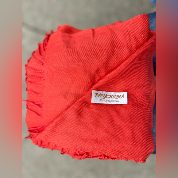 100% Pashmina Scarf Wrap Shawl — Coral — 28” x 72” - Picture 11 of 15